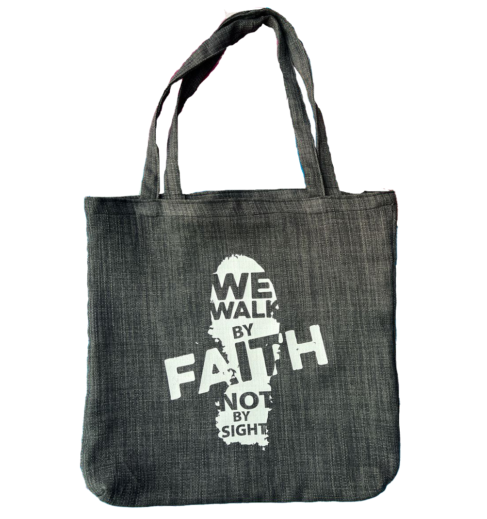 We Walk By Faith Not By Sight - Grey Tote Bag