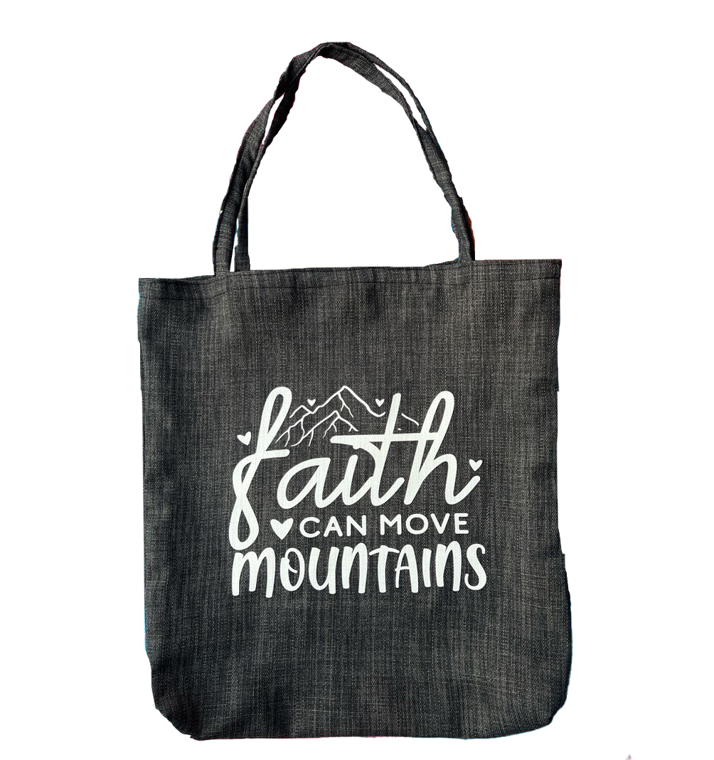 Faith Can Move Mountains - Grey Tote Bag