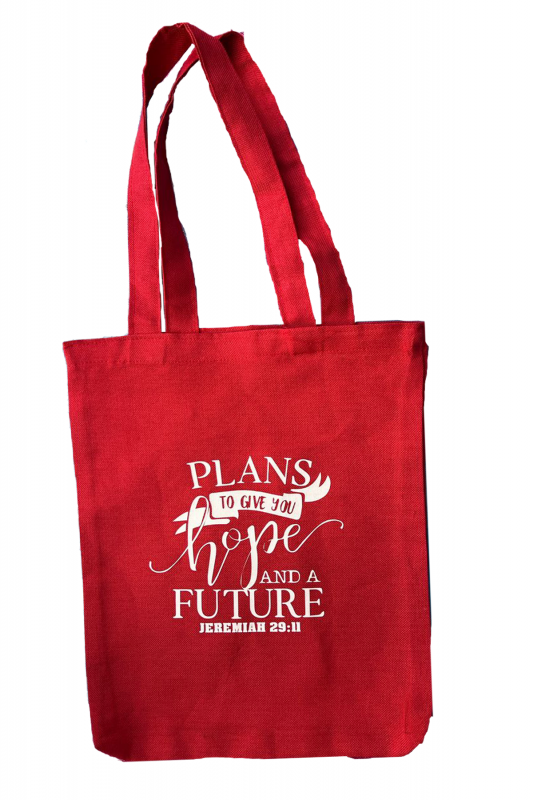 Plans To Give You Hope & Future Red Tote Bag